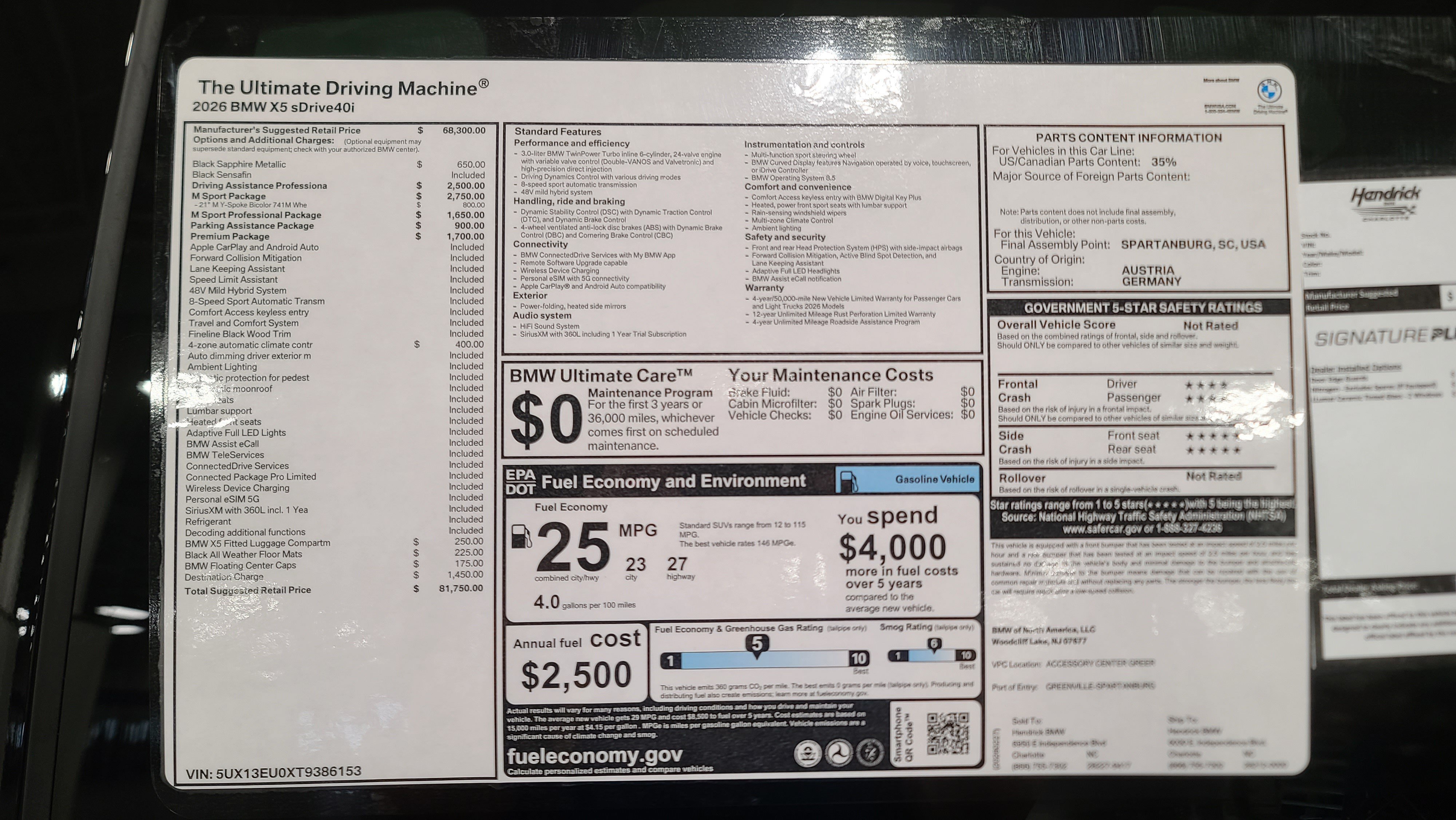 Used 2026 BMW X5 sDrive40i w/ M Sport Package RWD image 31
