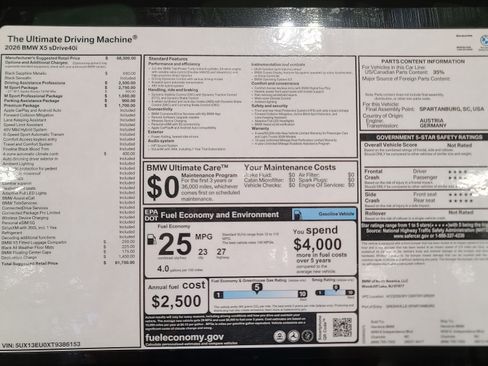 Used 2026 BMW X5 sDrive40i w/ M Sport Package RWD image 31