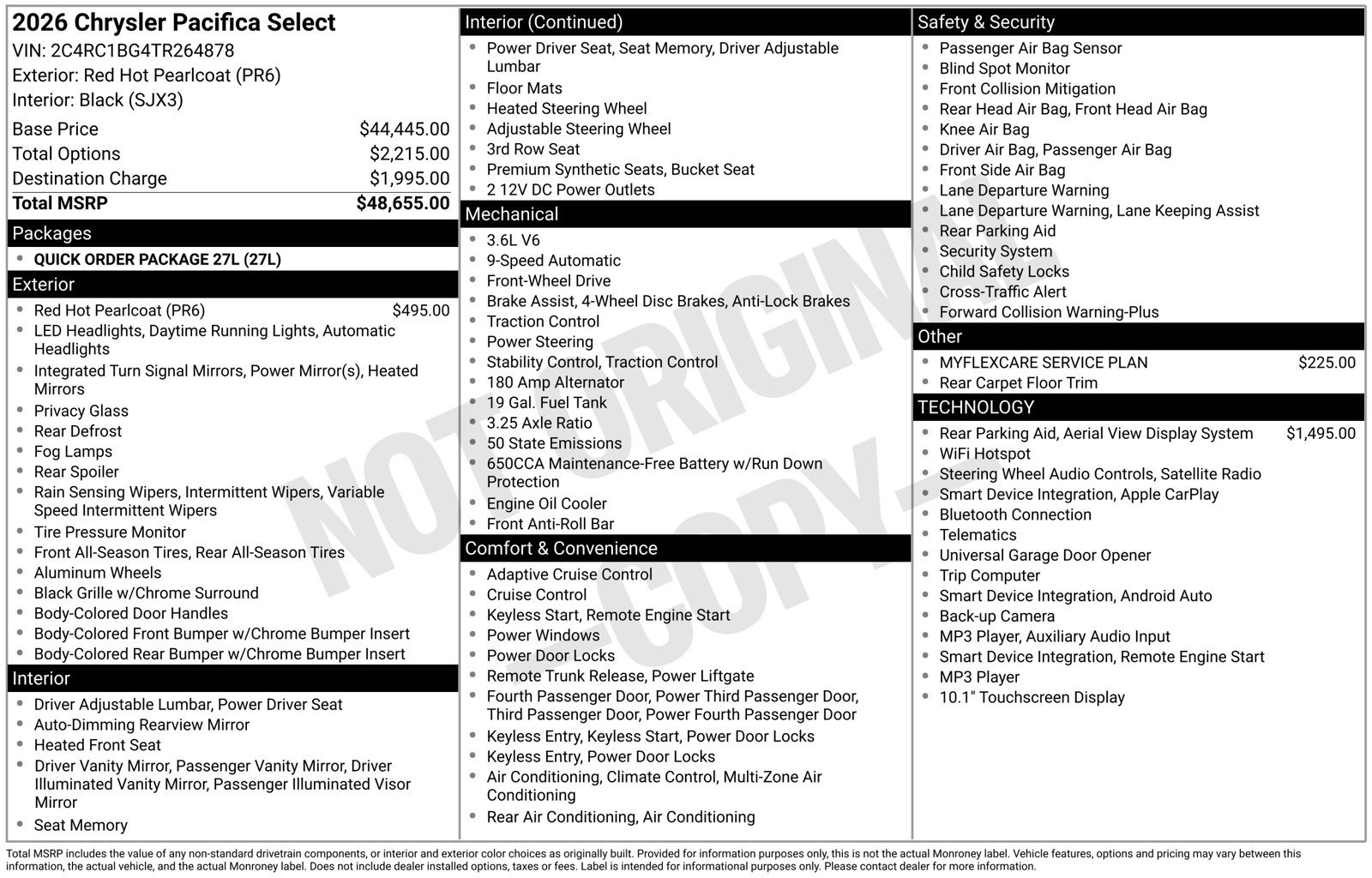 New 2026 Chrysler Pacifica Select FWD image 34