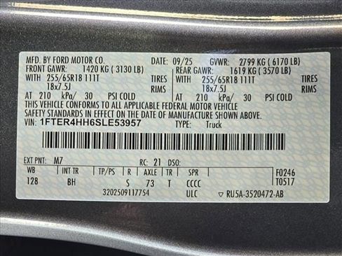 New 2025 Ford Ranger XLT w/ Equipment Group 301A High image 35