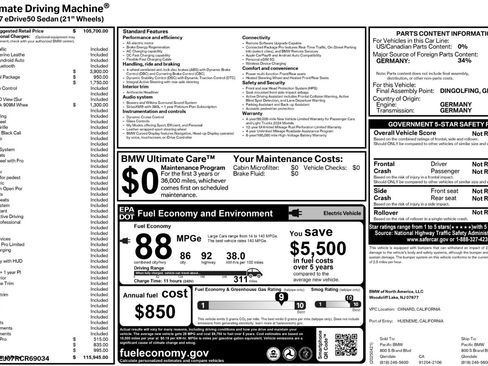 Used 2024 BMW i7 eDrive50 w/ M Sport Package image 57