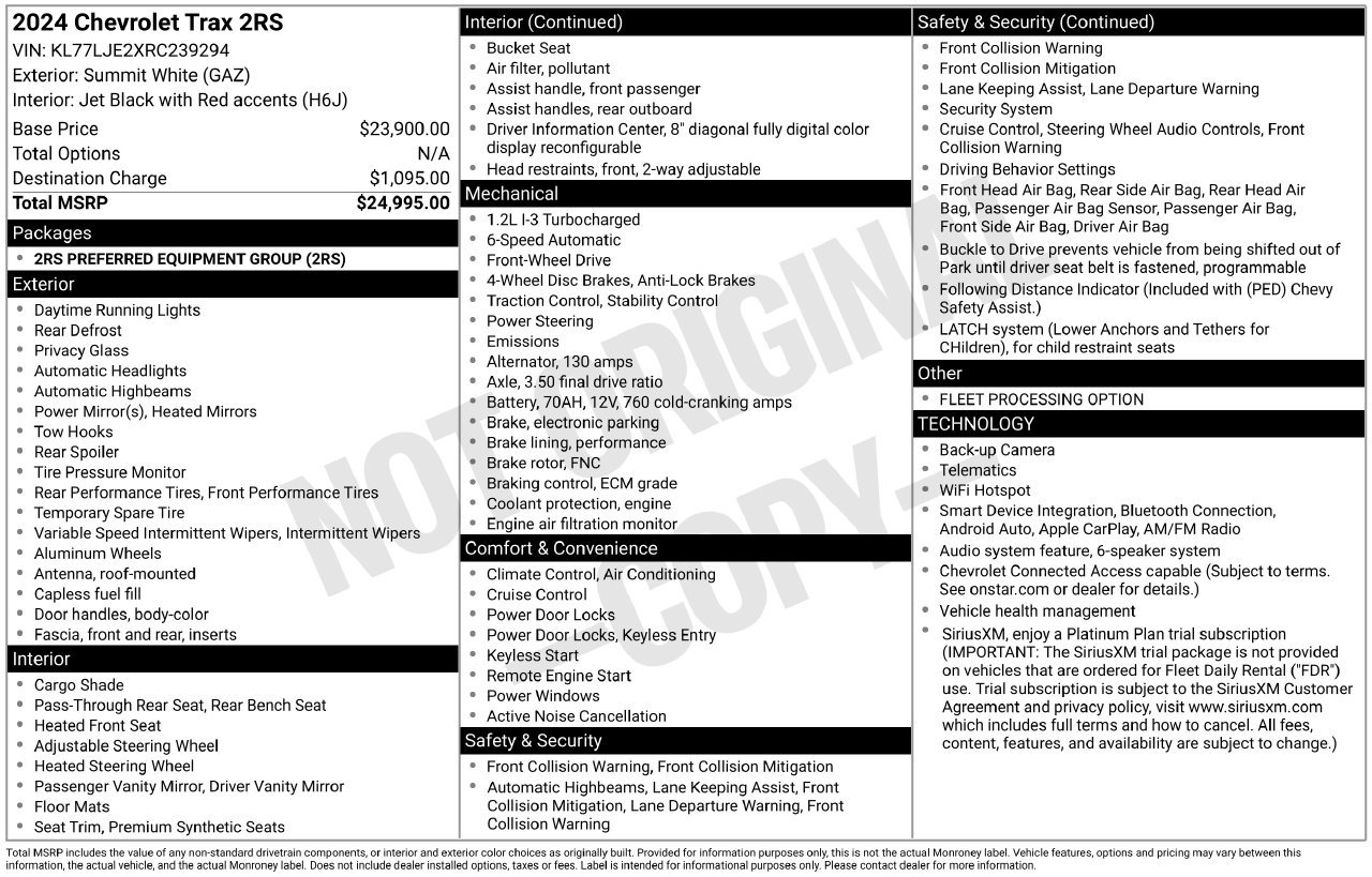 Used 2024 Chevrolet Trax RS FWD image 5