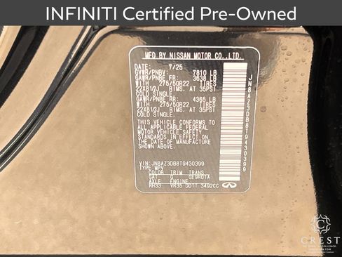 Certified 2026 INFINITI QX80 4WD w/ Sport Exterior Package image 34