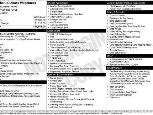 Used 2023 Subaru Outback Wilderness AWD/4WD image 8