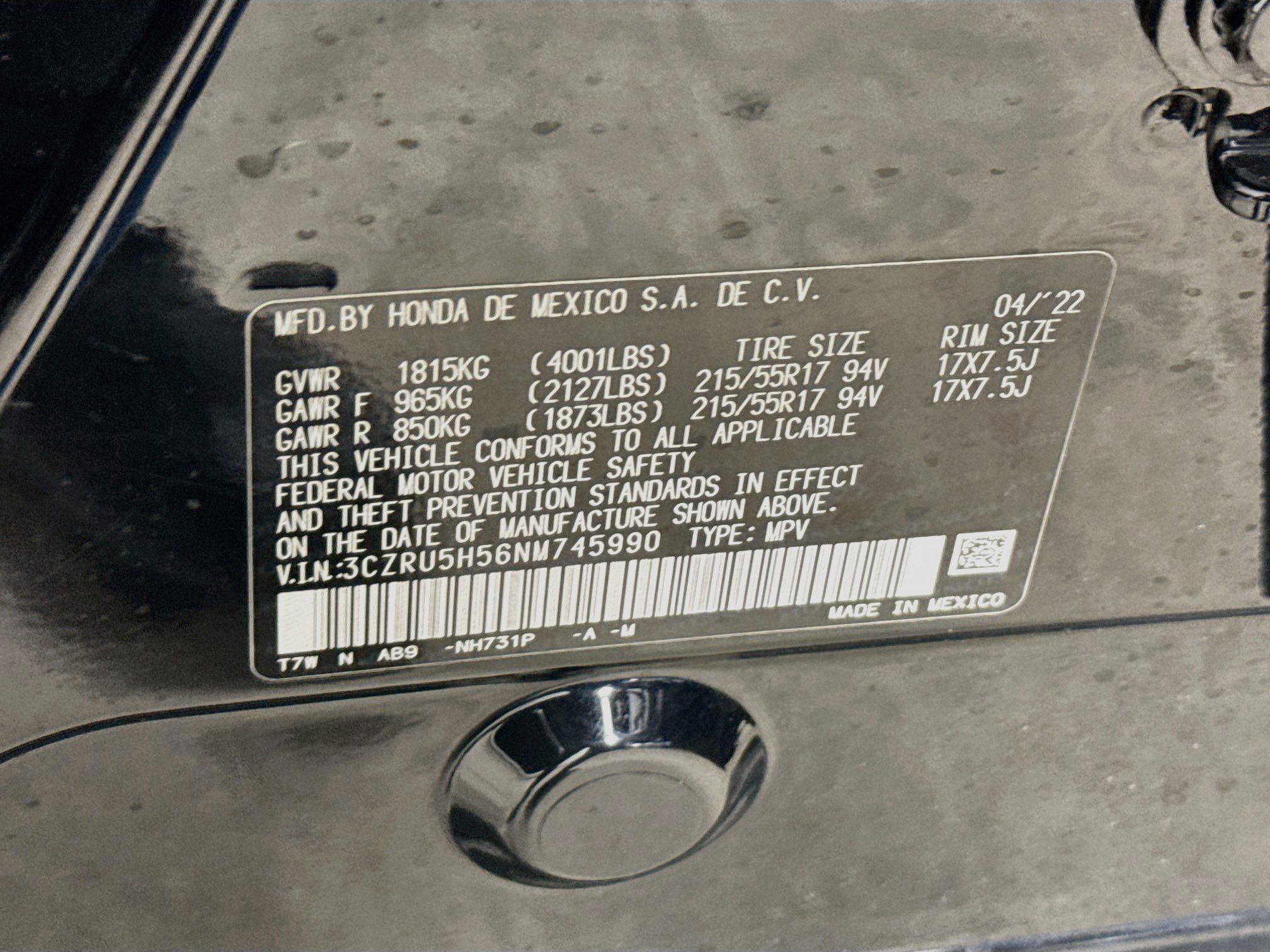 Certified 2022 Honda HR-V EX image 38