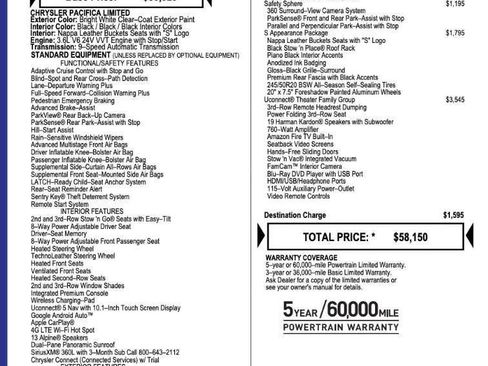 Used 2024 Chrysler Pacifica Limited w/ Uconnect Theater Family Group FWD image 9
