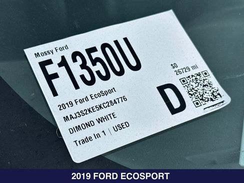 Used 2019 Ford EcoSport Titanium w/ Interior Protection Package FWD image 2