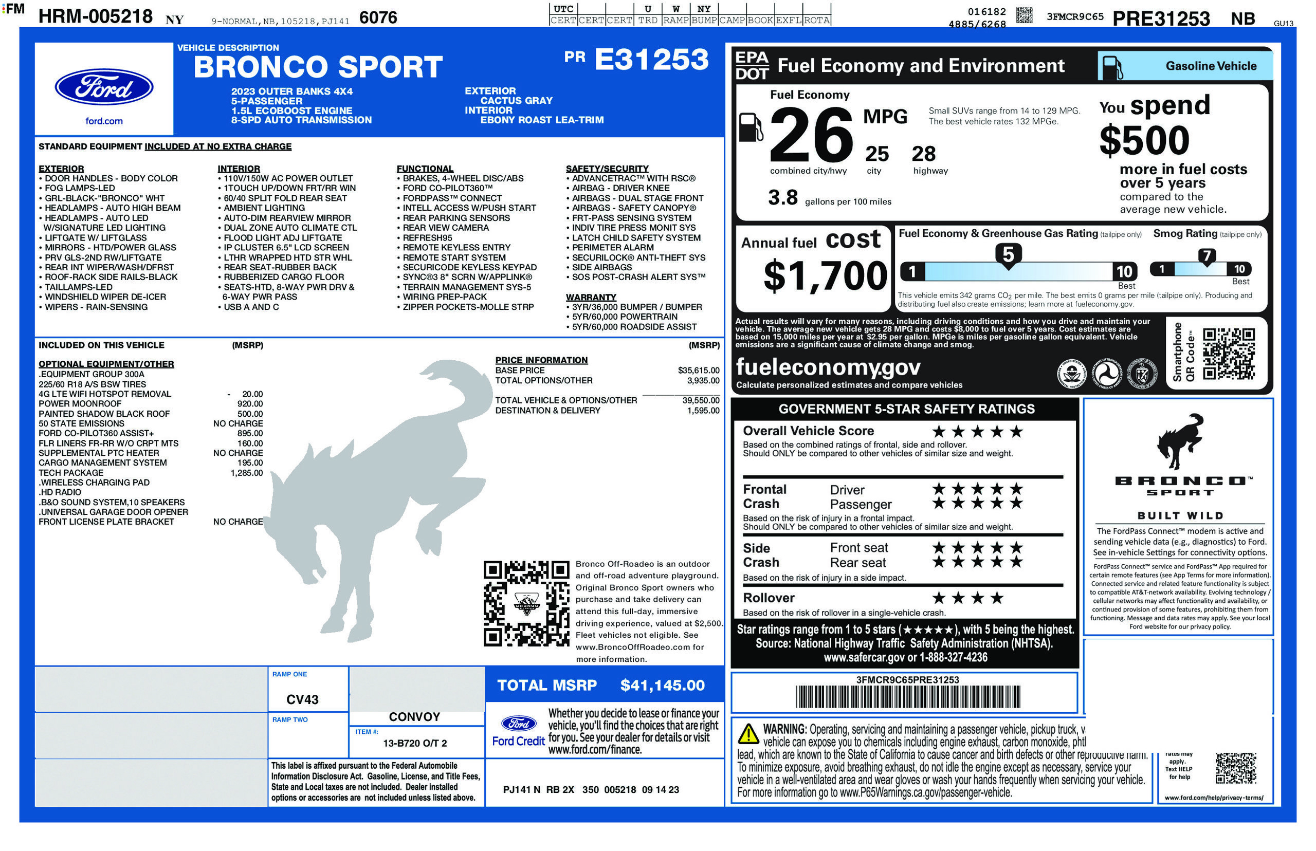 Used 2023 Ford Bronco Sport Outer Banks w/ Tech Package AWD/4WD image 3