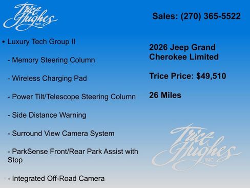 New 2026 Jeep Grand Cherokee Limited w/ Luxury Tech Group II AWD/4WD image 14