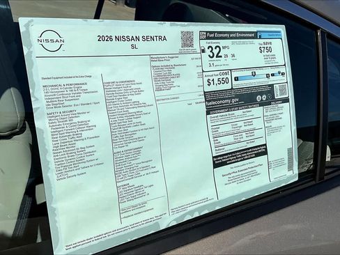 New 2026 Nissan Sentra SL FWD image 20