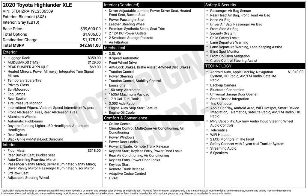 Used 2020 Toyota Highlander XLE FWD image 3