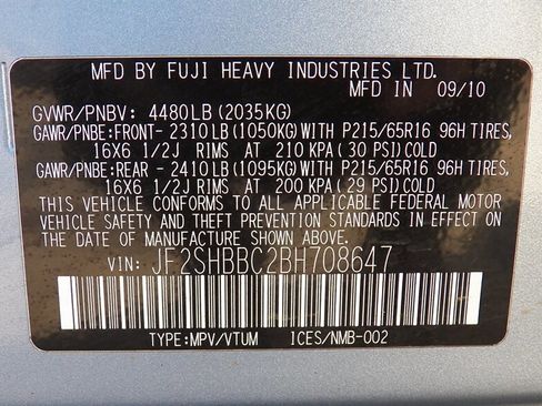 Used 2011 Subaru Forester 2.5X w/ Alloy Wheel Value Pkg image 31