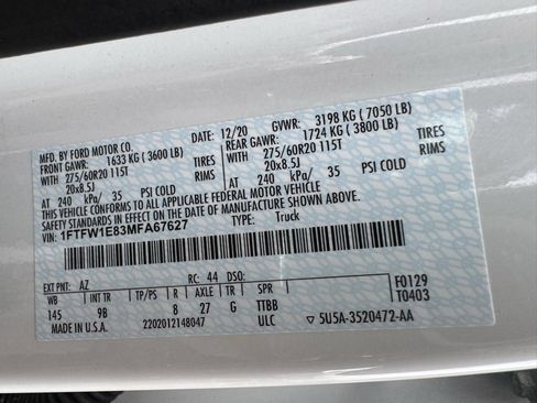 Certified 2021 Ford F150 Platinum w/ Equipment Group 701A High image 53