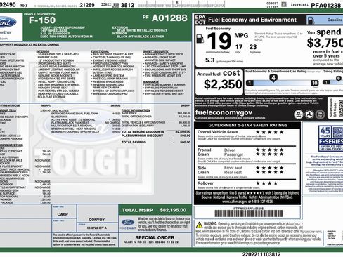 Used 2023 Ford F150 Platinum w/ Equipment Group 701A High image 2