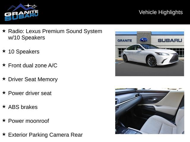 Used 2019 Lexus ES 350 w/ Accessory Package FWD image 2