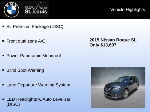 Used 2015 Nissan Rogue SL w/ SL Premium Package AWD/4WD image 8