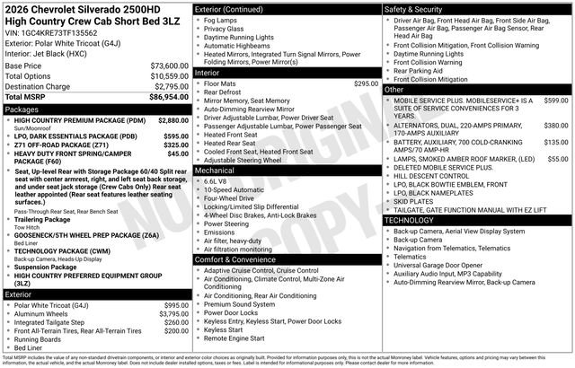 Certified 2026 Chevrolet Silverado 2500 High Country w/ High Country Premium Package AWD/4WD image 40