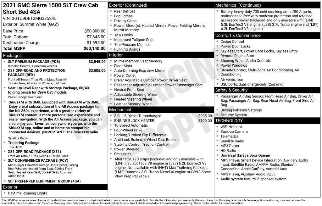 Used 2021 GMC Sierra 1500 SLT w/ SLT Premium Package AWD/4WD image 71