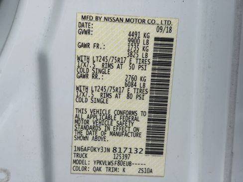 Certified 2018 Nissan NV 3500 S image 32