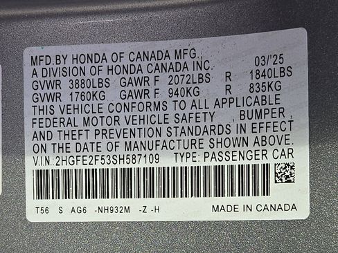 Certified 2025 Honda Civic Sport image 26