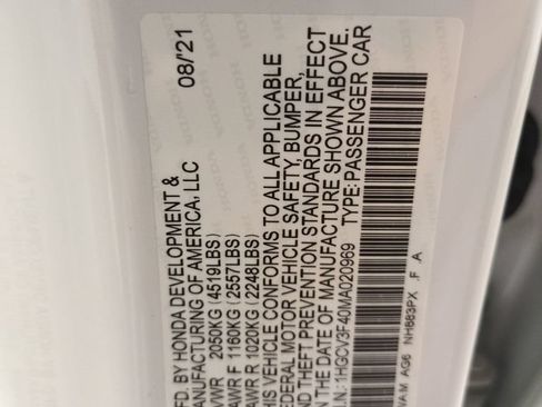 Certified 2021 Honda Accord EX image 29