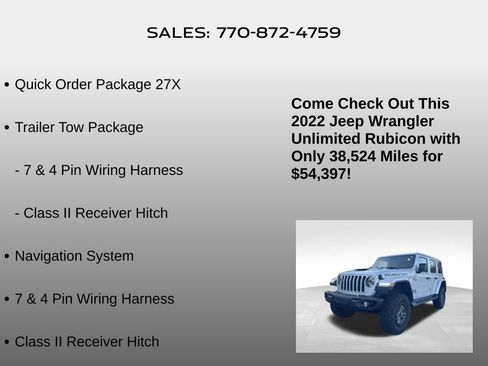 Used 2022 Jeep Wrangler Unlimited Rubicon w/ Trailer Tow Package image 5