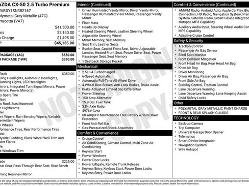 Used 2025 MAZDA CX-50 AWD 2.5 Turbo w/ Accent Package image 3