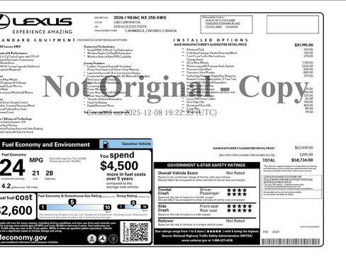 Used 2026 Lexus NX 350 AWD w/ Cold Area Package image 33