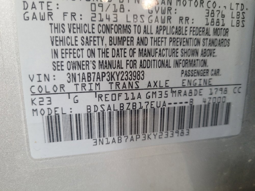 Used 2019 Nissan Sentra S FWD image 33