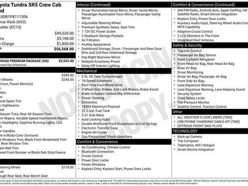 Used 2023 Toyota Tundra SR5 w/ TRD Off-Road Premium Package AWD/4WD image 32