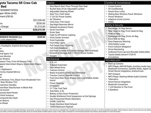 Used 2021 Toyota Tacoma SR w/ SR Convenience Package RWD image 37