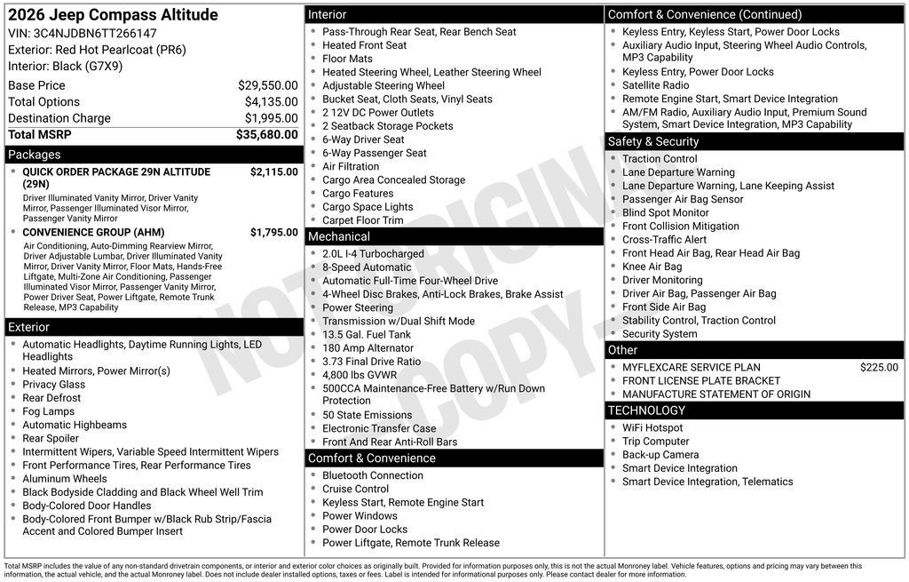 New 2026 Jeep Compass Latitude AWD/4WD image 35