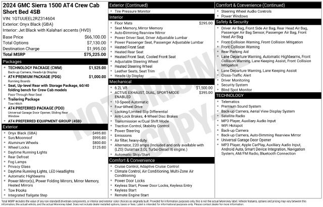 Used 2024 GMC Sierra 1500 AT4 w/ Technology Package AWD/4WD image 6