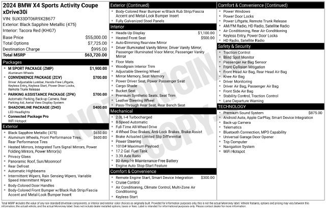 Used 2024 BMW X4 xDrive30i w/ M Sport Package AWD/4WD image 4