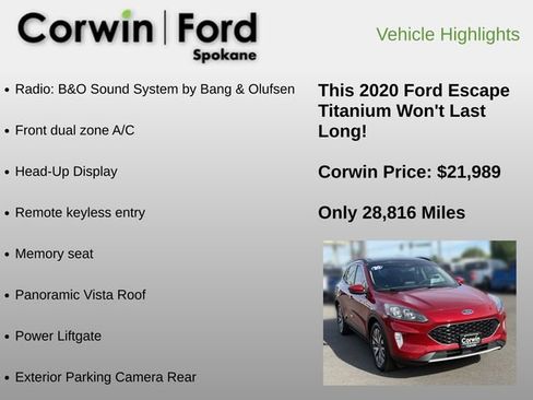 Used 2020 Ford Escape Titanium AWD/4WD image 6