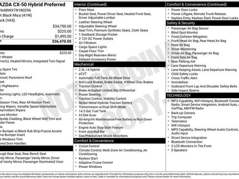 New 2026 MAZDA CX-50 2.5 Hybrid w/ Preferred Pkg AWD/4WD image 6