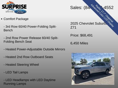 Used 2025 Chevrolet Suburban Z71 w/ Comfort Package AWD/4WD image 21