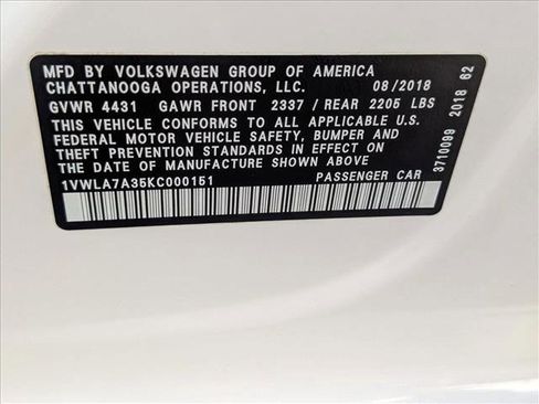 Used 2019 Volkswagen Passat 2.0T Wolfsburg w/ Wheels & Sunroof Package image 25