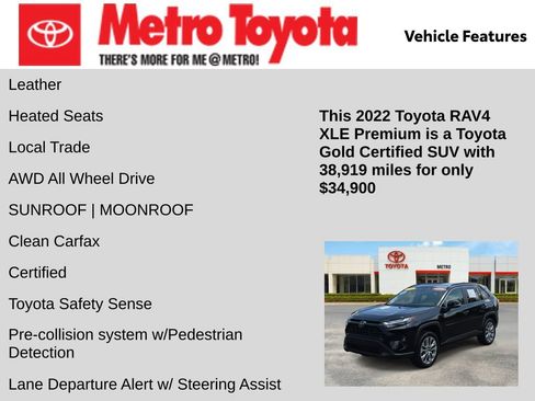 Certified 2022 Toyota RAV4 XLE Premium AWD/4WD image 6