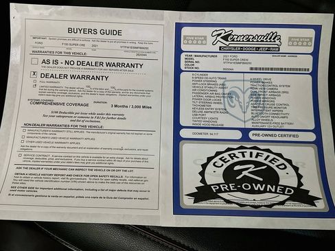 Used 2021 Ford F150 Lariat w/ Equipment Group 502A High AWD/4WD image 38