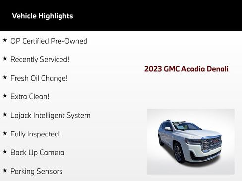 Used 2023 GMC Acadia Denali AWD/4WD image 2