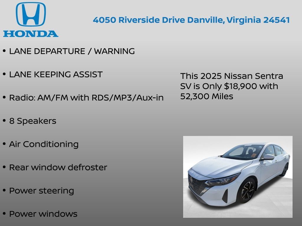 Used 2025 Nissan Sentra SV FWD image 12