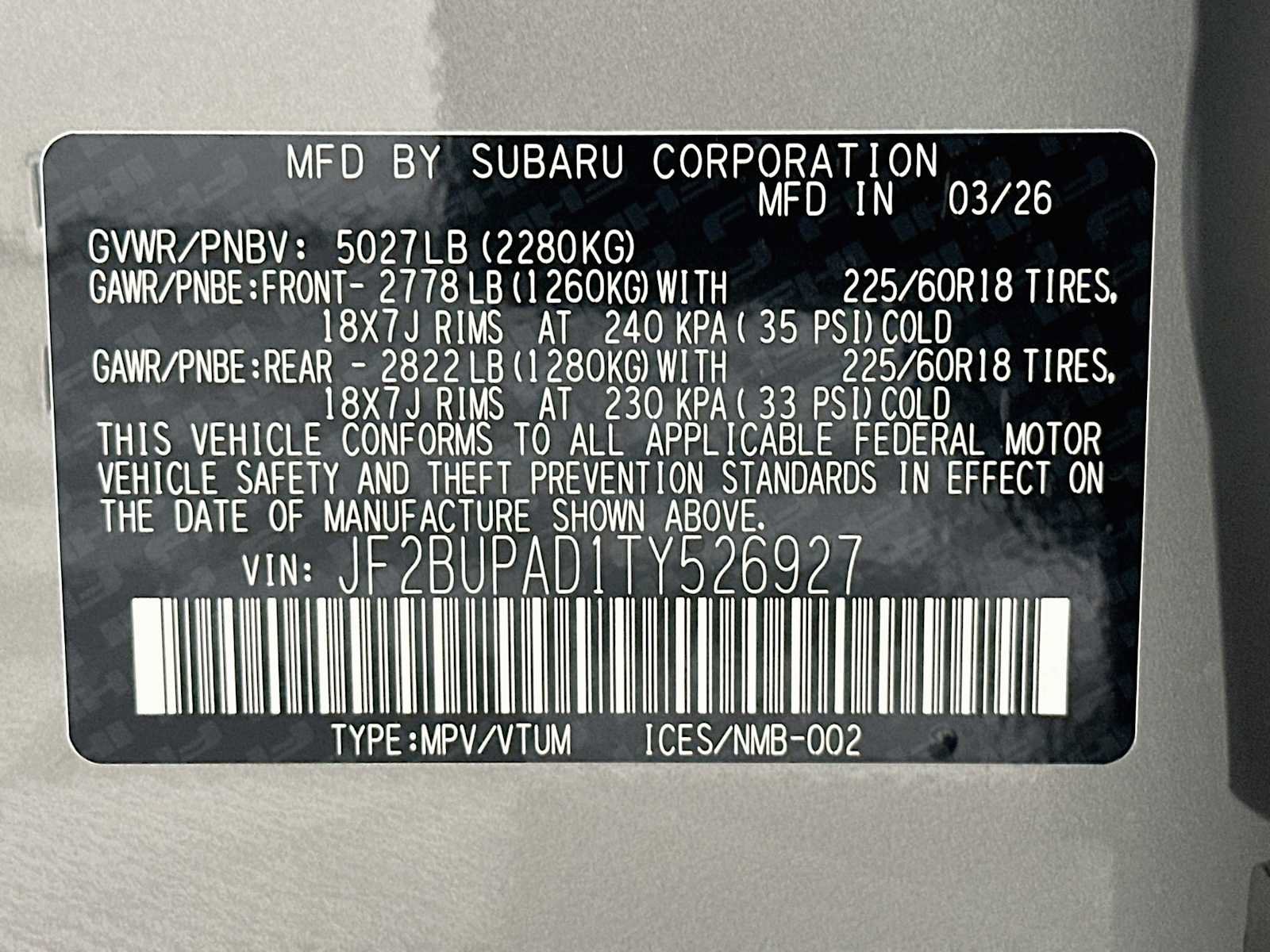 Certified 2026 Subaru Outback Premium AWD/4WD image 29