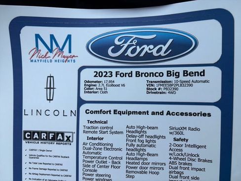 Certified 2023 Ford Bronco Big Bend AWD/4WD image 51