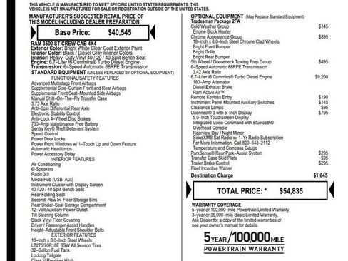 Used 2018 RAM 3500 Tradesman w/ Chrome Appearance Group image 1