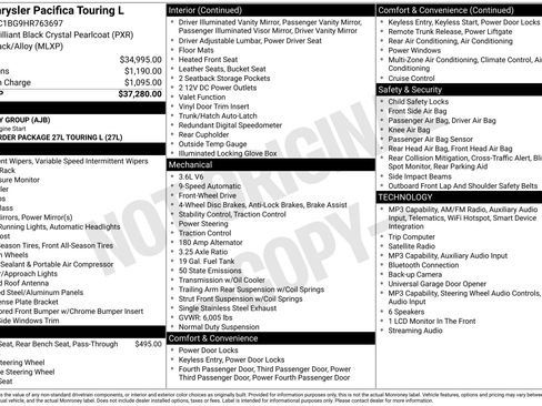 Used 2017 Chrysler Pacifica Touring-L FWD image 9
