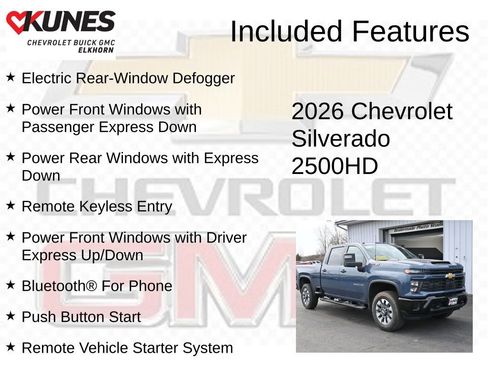 New 2026 Chevrolet Silverado 2500 Custom w/ Custom Value Package AWD/4WD image 3
