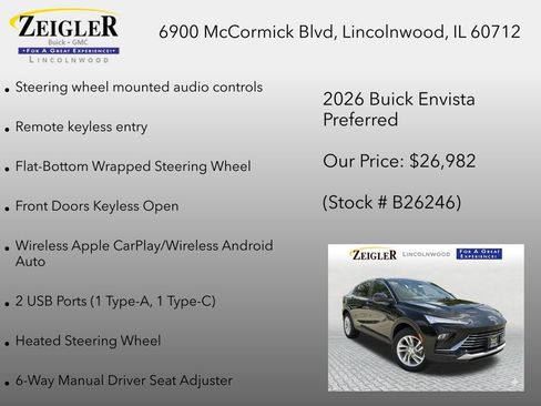 New 2026 Buick Envista Preferred w/ Convenience I Package FWD image 18