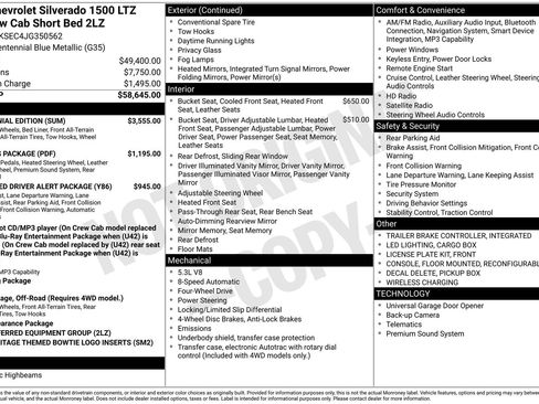 Used 2018 Chevrolet Silverado 1500 LTZ Z71 w/ Centennial Edition AWD/4WD image 4