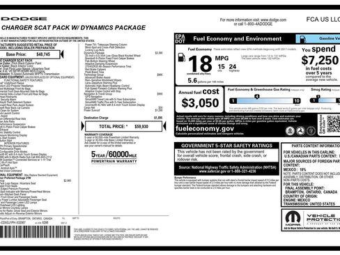 Used 2023 Dodge Charger Scat Pack w/ Dynamics Package RWD image 63